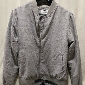 Topman Light Gray Zip-Up Jacket
